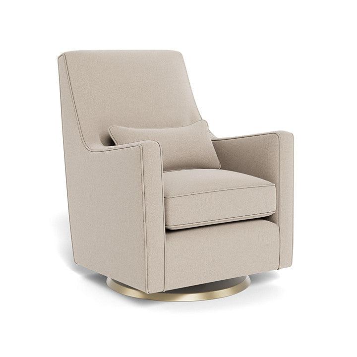 Monte Design - Luca Glider - Gold Swivel Base-Chairs-Oatmeal Wool-Posh Baby