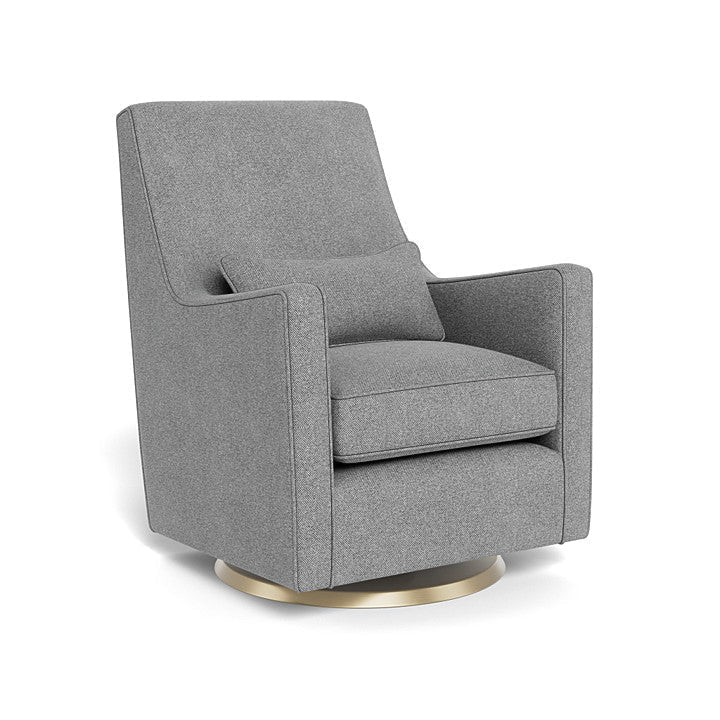 Monte Design - Luca Glider - Gold Swivel Base-Chairs-Pepper Grey-Posh Baby