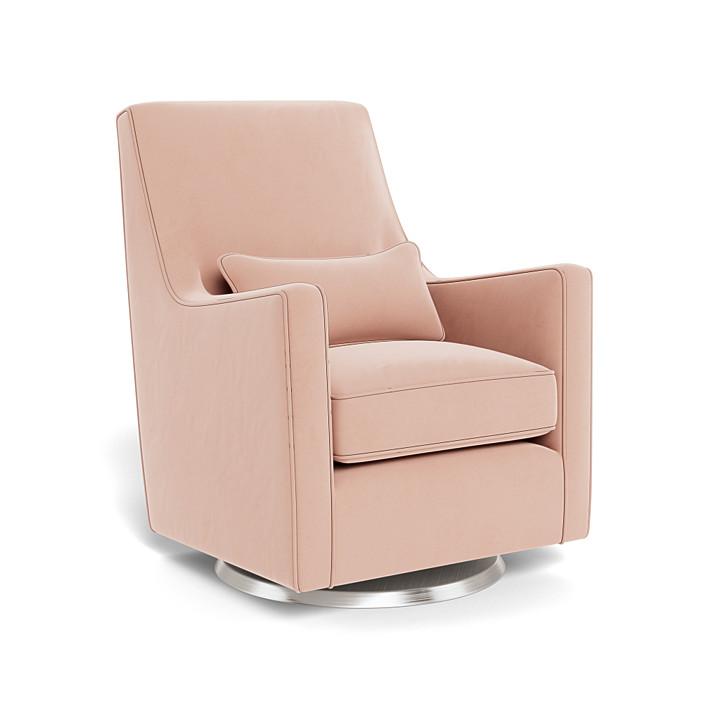 Monte Design - Luca Glider - Stainless Steel Swivel Base-Chairs-Blush Velvet-Posh Baby