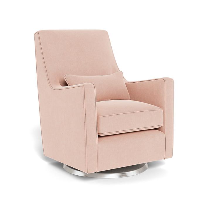 Monte Design - Luca Glider - Stainless Steel Swivel Base-Chairs-Petal Pink-Posh Baby