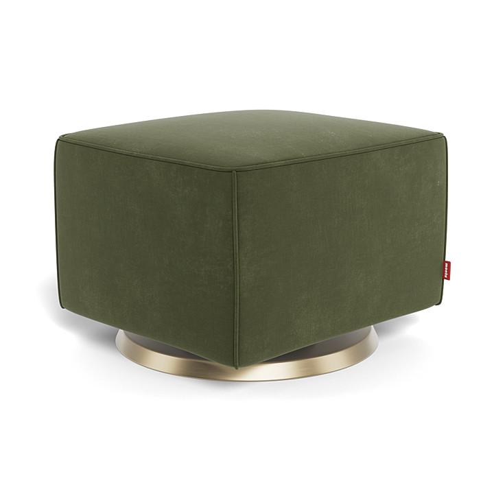 Monte Design - Luca Ottoman - Gold Swivel Base-Ottomans-Moss Green Velvet-Posh Baby