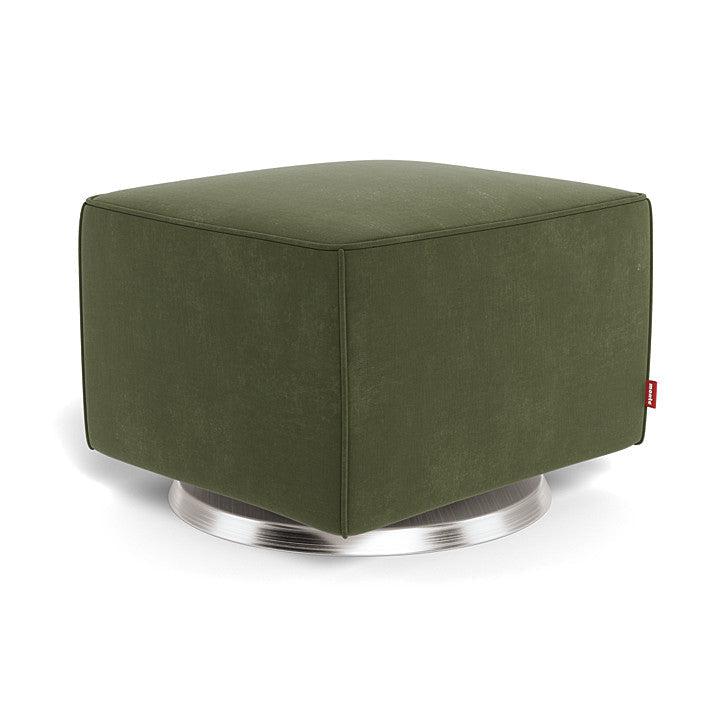 Monte Design - Luca Ottoman - Stainless Steel Swivel Base-Ottomans-Moss Green Velvet-Posh Baby