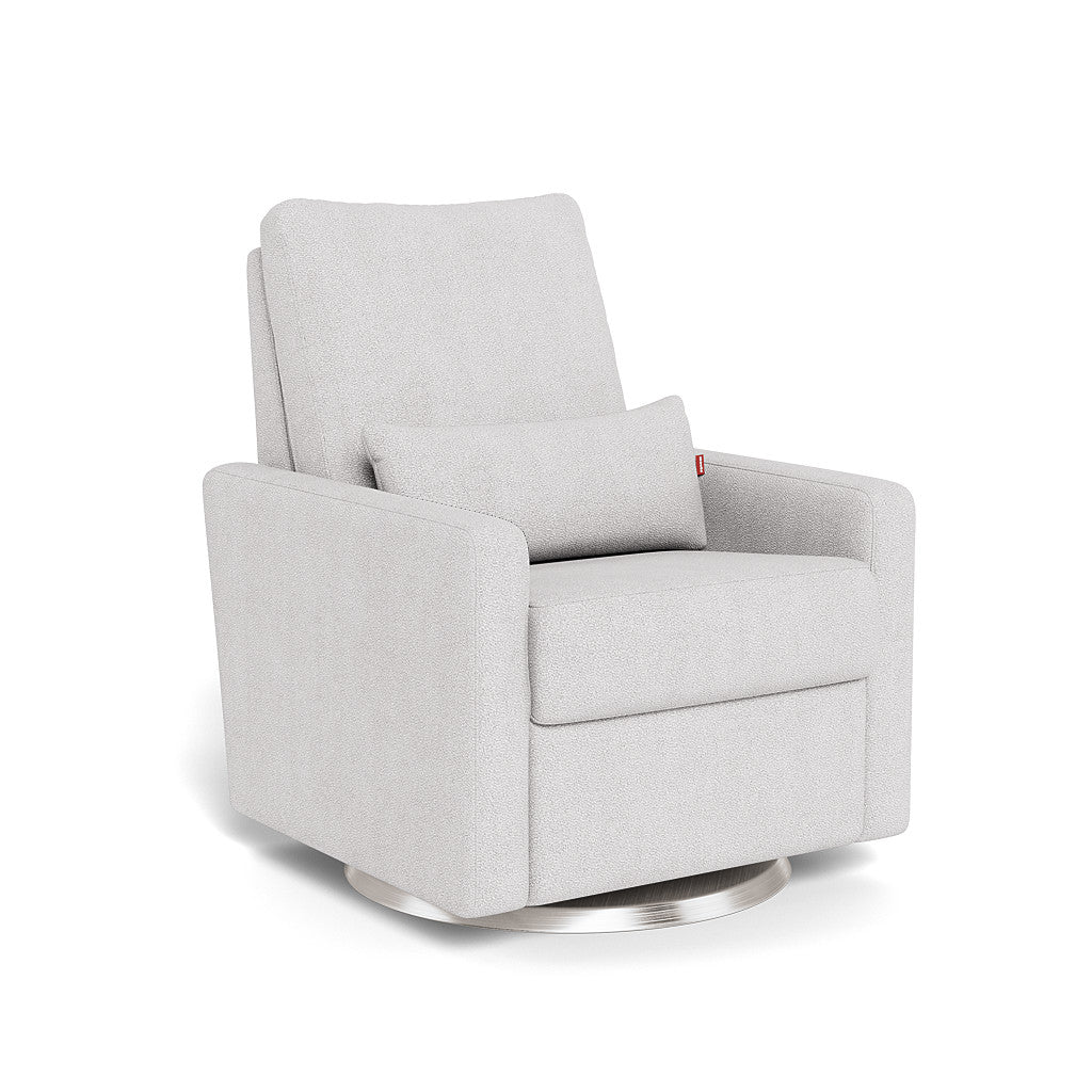 Monte Design - Matera Glider Recliner - Brushed Silver Swivel Base-Chairs-Dune Heathered-Posh Baby