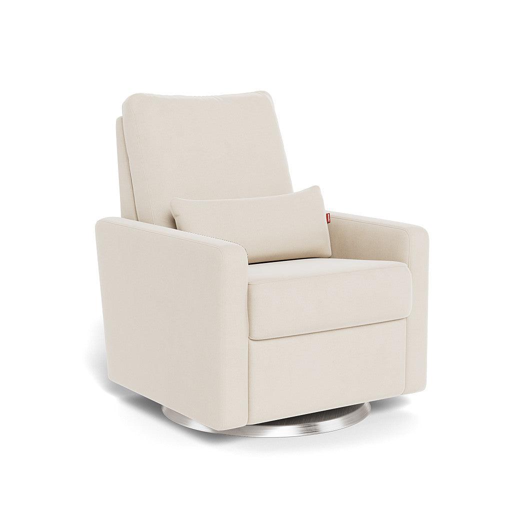 Monte Design - Matera Glider Recliner - Brushed Silver Swivel Base-Chairs-Dune Heathered-Posh Baby