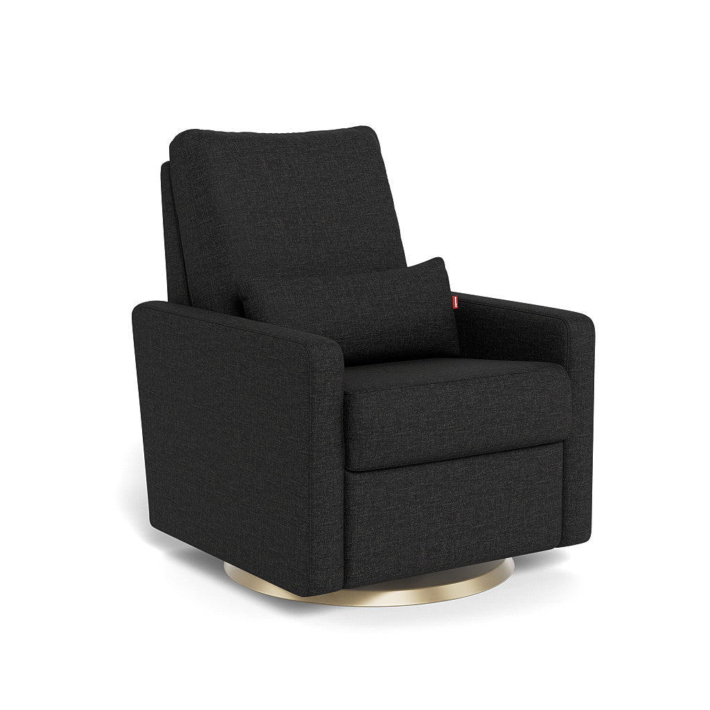 Monte Design - Matera Glider Recliner - Gold Swivel Base-Chairs-Heathered Black-Posh Baby