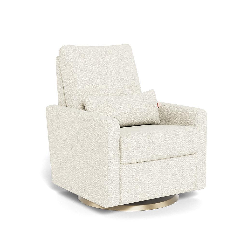 Monte Design - Matera Glider Recliner - Gold Swivel Base-Chairs-Ivory Boucle-Posh Baby