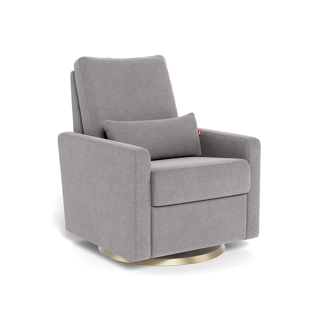 Monte Design - Matera Glider Recliner - Gold Swivel Base-Chairs-Pebble Grey-Posh Baby