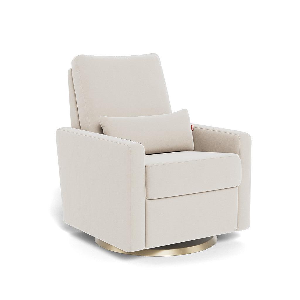 Monte Design - Matera Glider Recliner - Gold Swivel Base-Chairs-Stone Velvet-Posh Baby