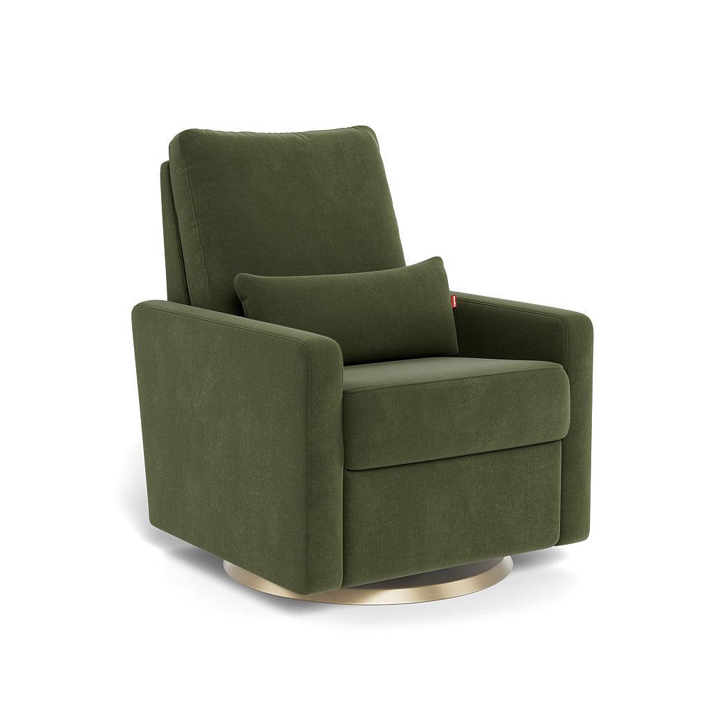 Monte Design - Matera Glider Recliner - Matte Gold Swivel Base-Chairs-Dune Heathered-Posh Baby