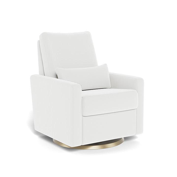 Monte Design - Matera Glider Recliner - Matte Gold Swivel Base-Chairs-Dune Heathered-Posh Baby