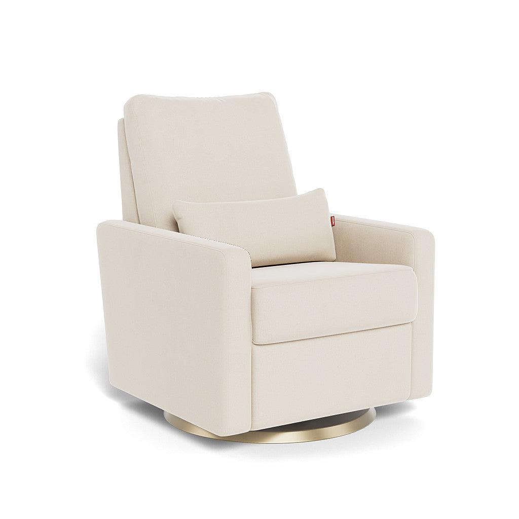 Monte Design - Matera Glider Recliner - Matte Gold Swivel Base-Chairs-Dune Heathered-Posh Baby