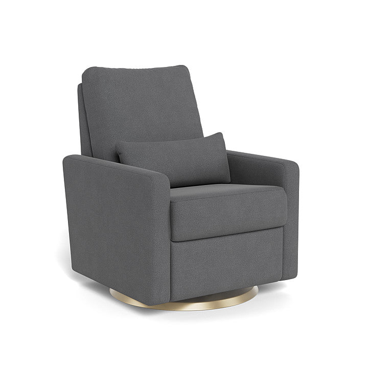 Monte Design - Matera Glider Recliner - Matte Gold Swivel Base-Chairs-Dune Heathered-Posh Baby
