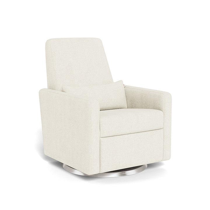 Monte Design - Motorized Grano Glider Recliner - Brushed Silver Swivel Base-Chairs-Dune Heathered-Posh Baby