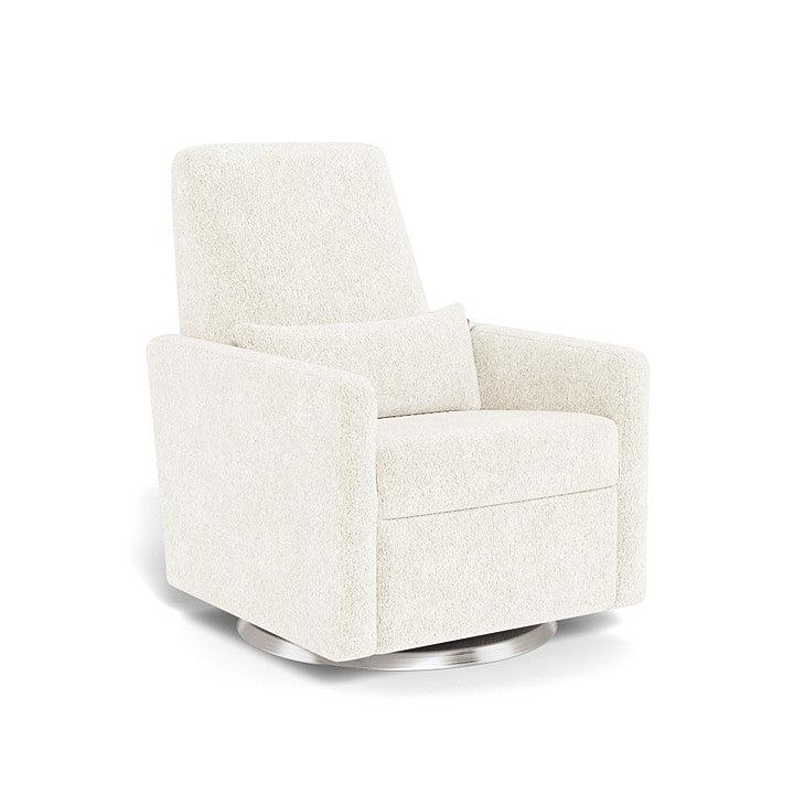 Monte Design - Motorized Grano Glider Recliner - Brushed Silver Swivel Base-Chairs-Dune Heathered-Posh Baby