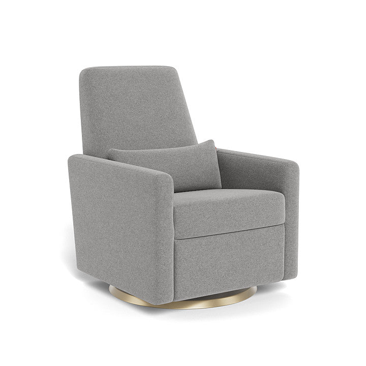 Monte Design - Motorized Grano Glider Recliner - Matte Gold Swivel Base-Chairs-Dune Heathered-Posh Baby