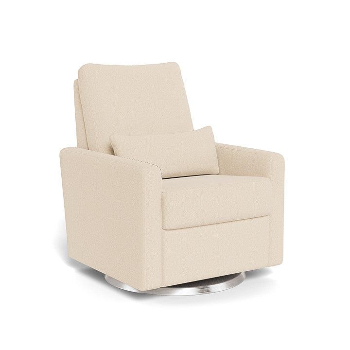 Monte Design - Motorized Matera Glider Recliner - Brushed Silver Swivel Base-Chairs-Dune Heathered-Posh Baby