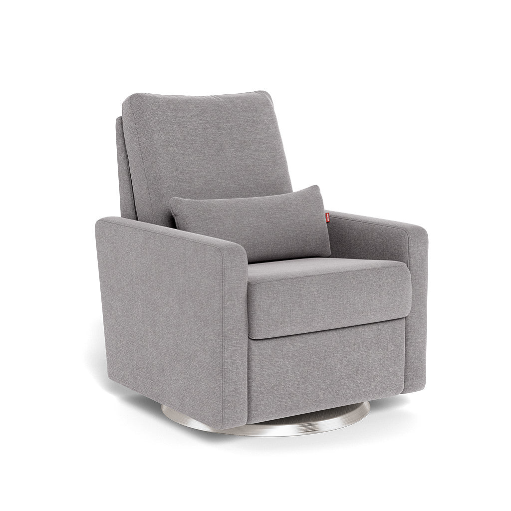 Monte Design - Motorized Matera Glider Recliner - Brushed Silver Swivel Base-Chairs-Dune Heathered-Posh Baby