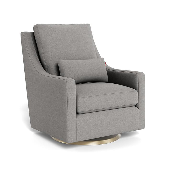 Monte Design - Vera Glider - Gold Swivel Base-Chairs-Light Grey Wool-Posh Baby