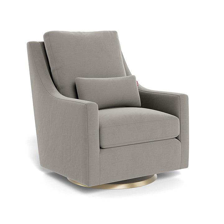 Monte Design - Vera Glider - Gold Swivel Base-Chairs-Mineral Grey Velvet-Posh Baby