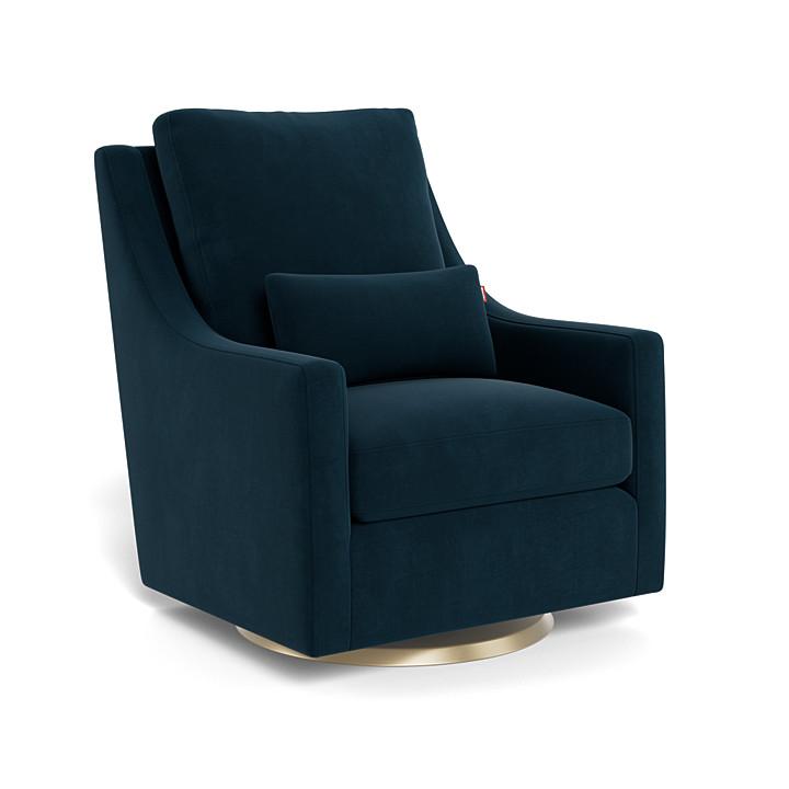 Monte Design - Vera Glider - Gold Swivel Base-Chairs-Navy Velvet-Posh Baby