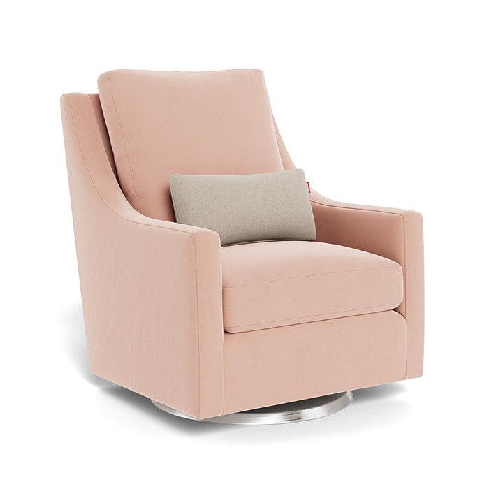Monte Design - Vera Glider - Stainless Steel Swivel Base-Chairs-Blush Velvet-Posh Baby