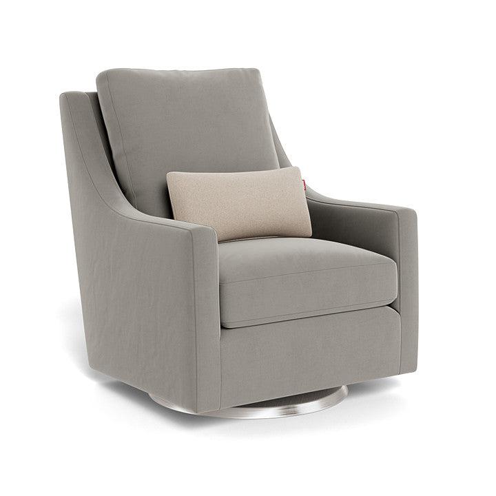 Monte Design - Vera Glider - Stainless Steel Swivel Base-Chairs-Mineral Grey Velvet-Posh Baby