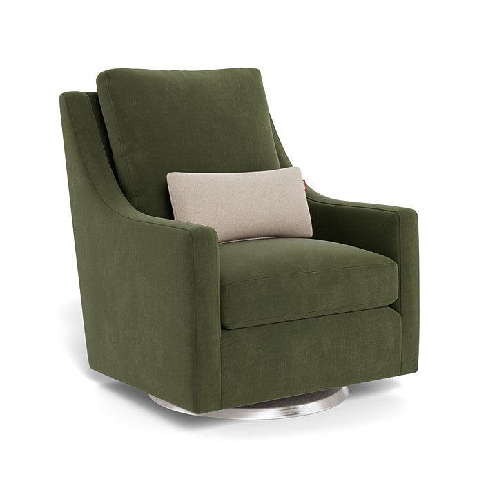 Monte Design - Vera Glider - Stainless Steel Swivel Base-Chairs-Moss Green Velvet-Posh Baby