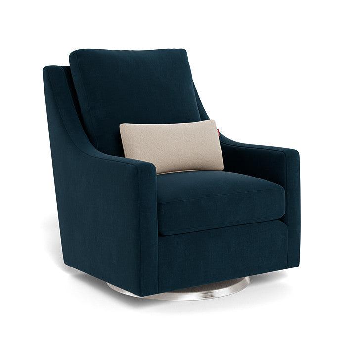 Monte Design - Vera Glider - Stainless Steel Swivel Base-Chairs-Navy Velvet-Posh Baby