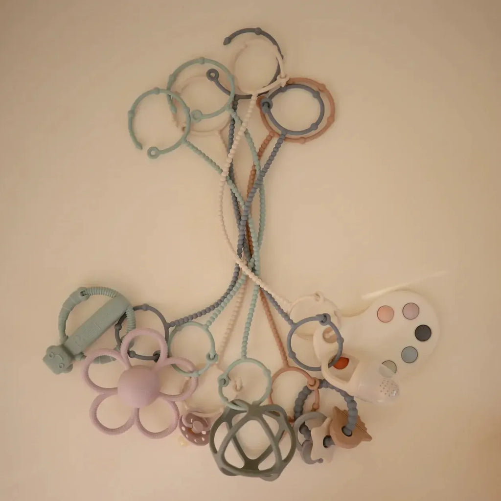 Mushie - Adjustable Silicone Strap - 2-Pack - Natural/Sand-Attachment Strap-Posh Baby