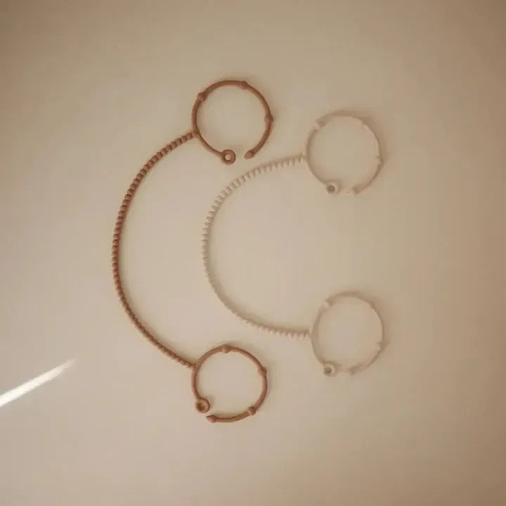 Mushie - Adjustable Silicone Strap - 2-Pack - Natural/Sand-Attachment Strap-Posh Baby