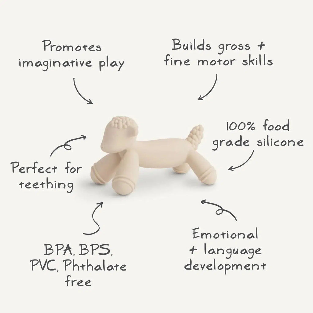 Mushie - Lamb Figurine Teether-Rattles + Teething Toys-Posh Baby