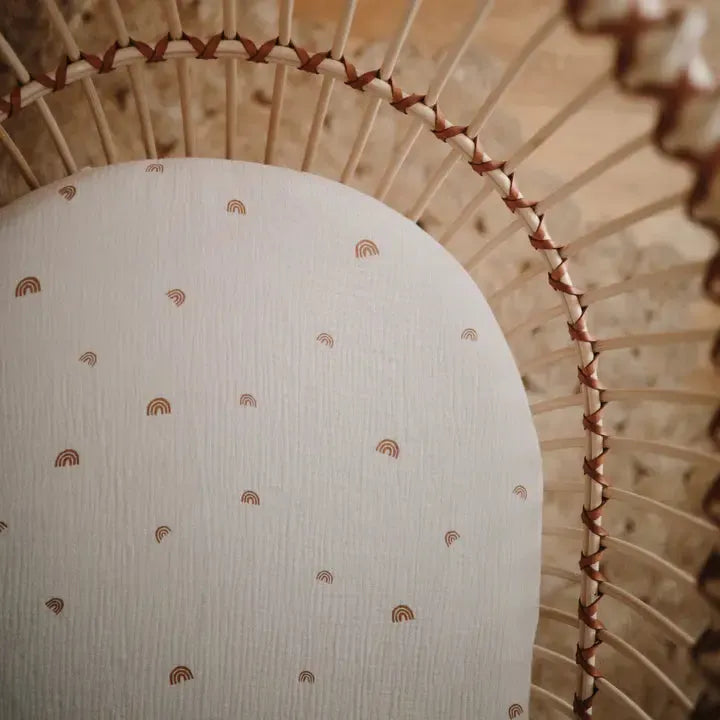 Mushie - Muslin Mini Crib Sheet - Rainbow-Mini Crib Sheets-Posh Baby