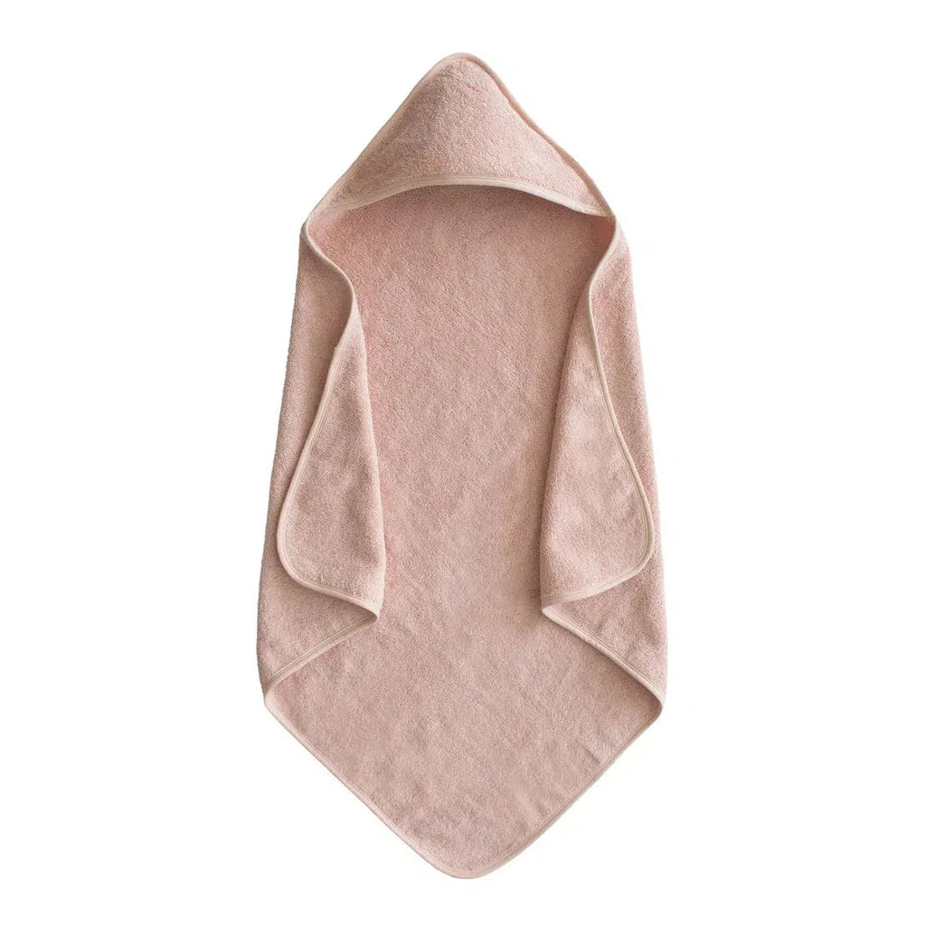 Mushie - Organic Cotton Baby Hooded Towel - Blush-Towels + Washcloths-Posh Baby