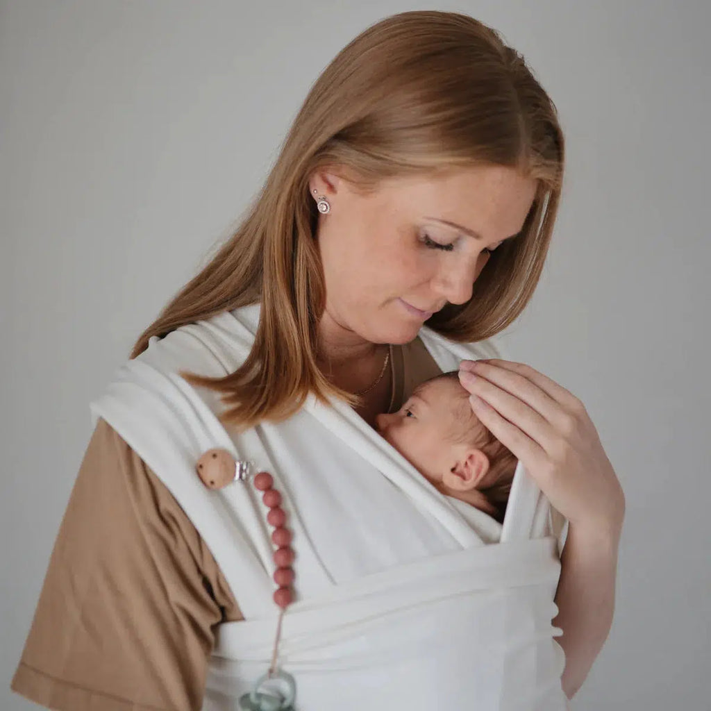 Mushie - Organic Cotton Baby Wrap - Ivory-Baby Carriers-Posh Baby