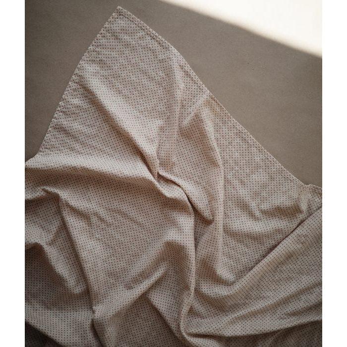 Mushie - Organic Cotton Muslin Swaddle Blanket - Caramel Polka Dot-Swaddle Blankets-Posh Baby