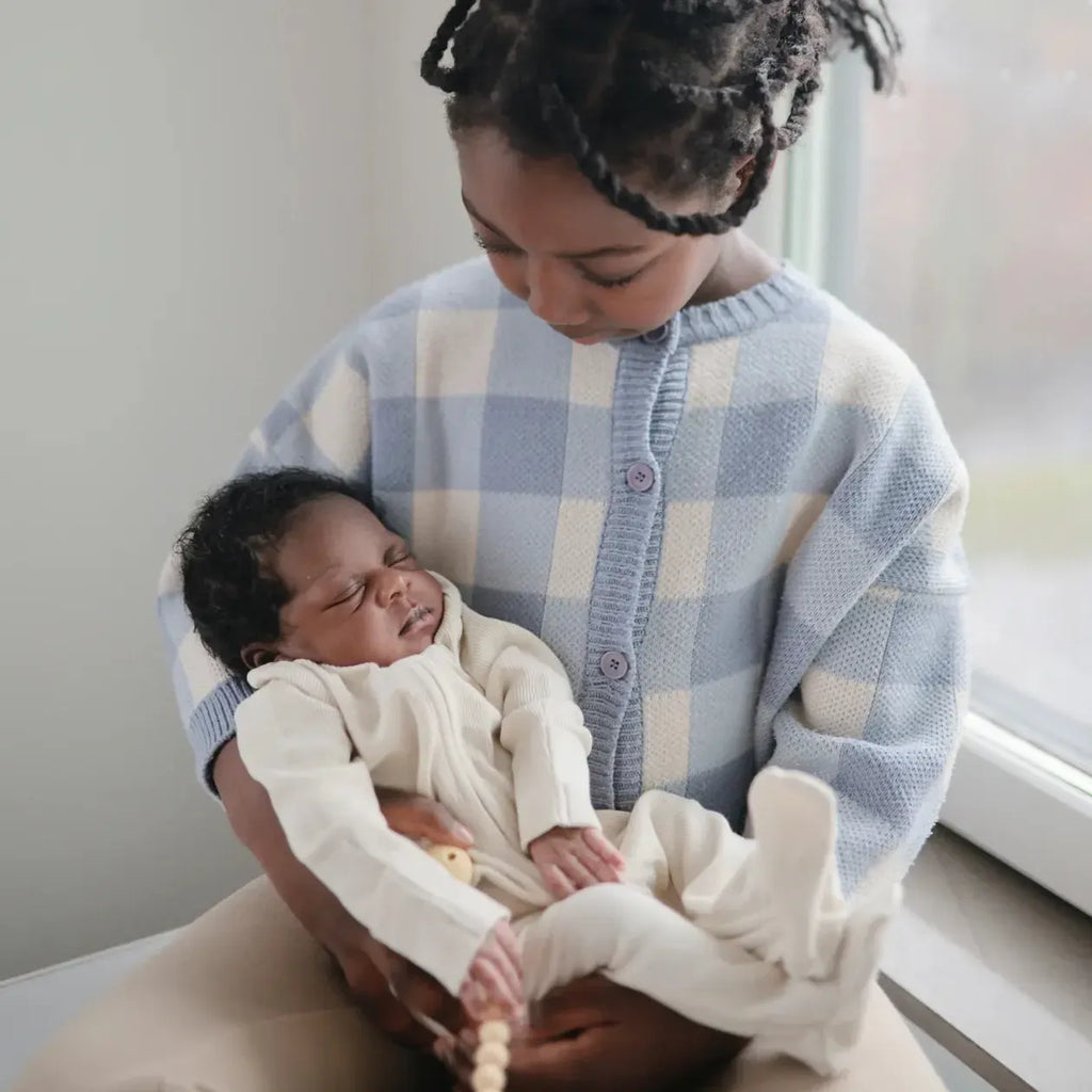 Mushie - Organic Zipper Footie - Ivory-Footies + Rompers (Basic)-0-3M-Posh Baby