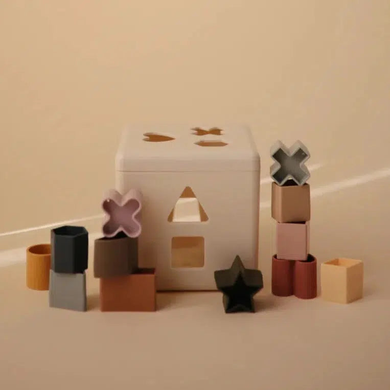 Mushie - Shape Sorting Box-Stacking Toys-Posh Baby