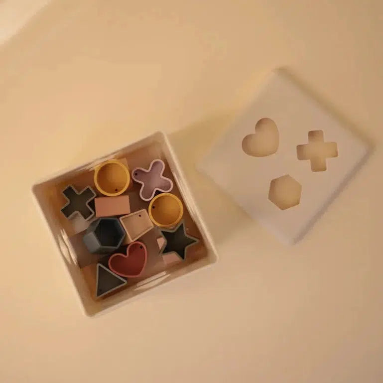 Mushie - Shape Sorting Box-Stacking Toys-Posh Baby
