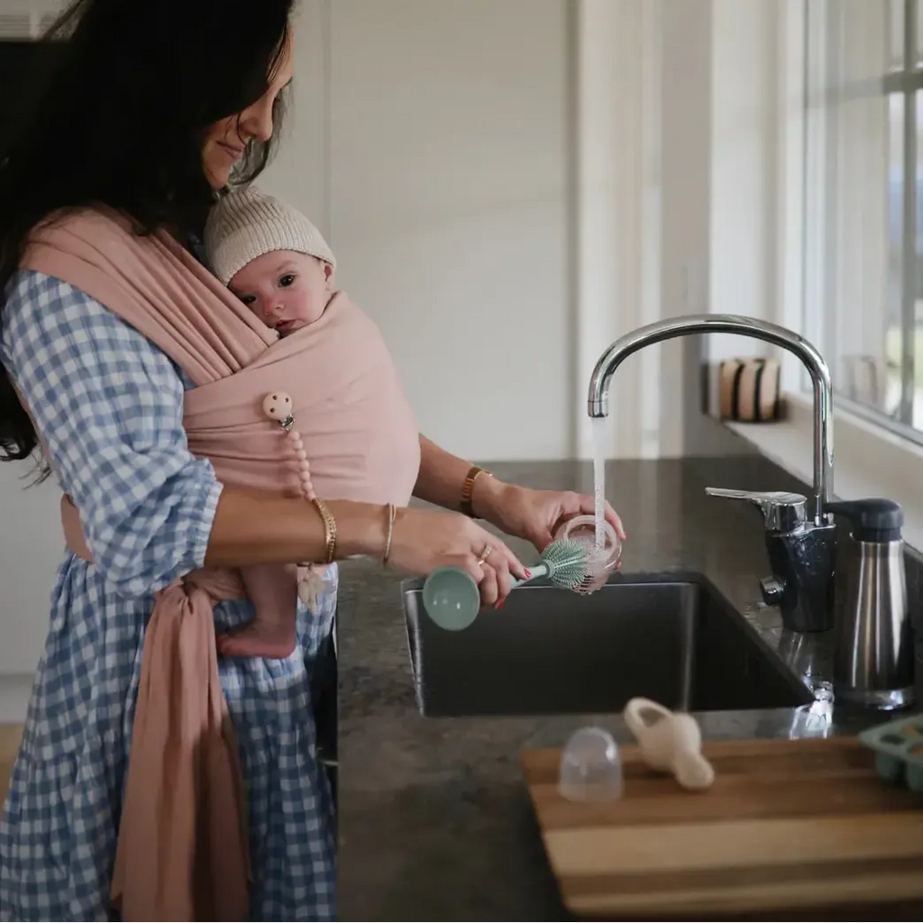 Mushie - Silicone Bottle Brush - Shifting Sand-Plates + Bowls + Cups + Utensils-Posh Baby