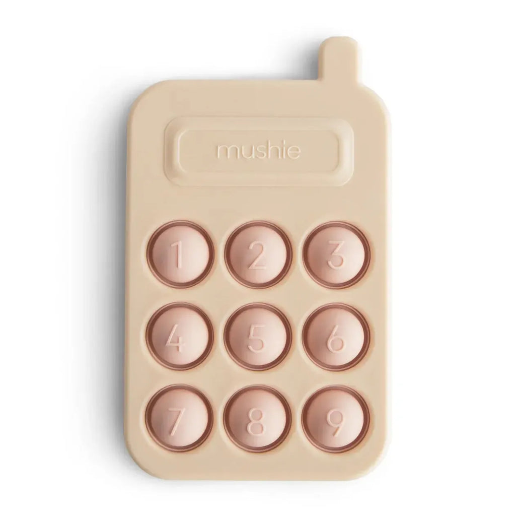 Mushie - Silicone Phone Press Toy-Pretend Play-Blush-Posh Baby
