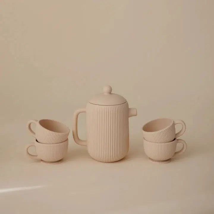 Mushie - Silicone Tea Play Set-Pretend Play-Blush-Posh Baby