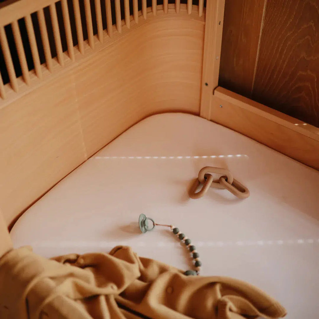 Mushie - Stretchy Crib Sheet - Blush-Crib Sheets-Posh Baby