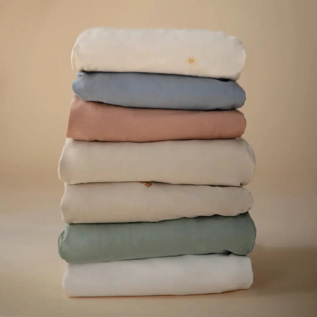 Mushie - Stretchy Crib Sheet - Blush-Crib Sheets-Posh Baby