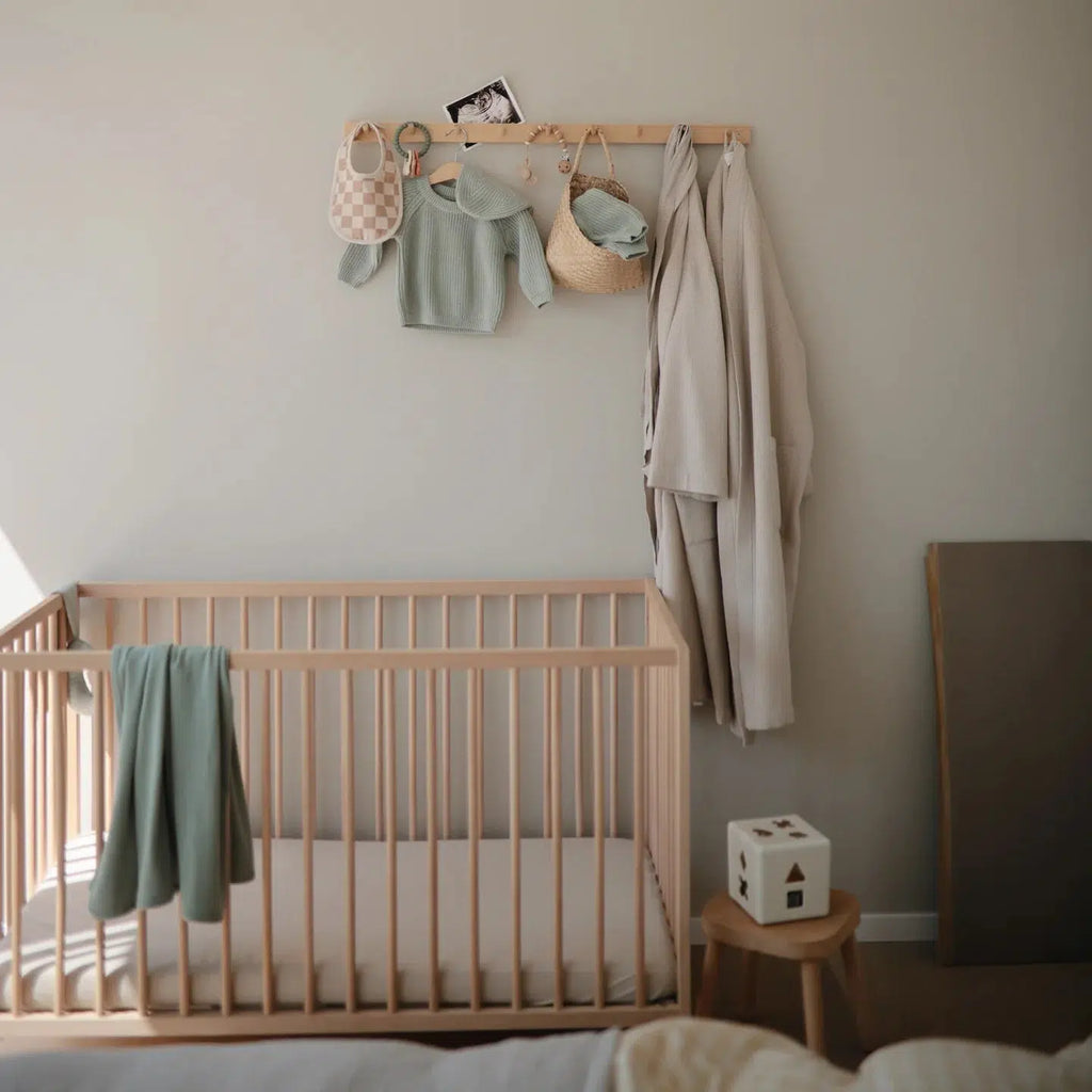 Mushie - Stretchy Crib Sheet - Fog-Crib Sheets-Posh Baby