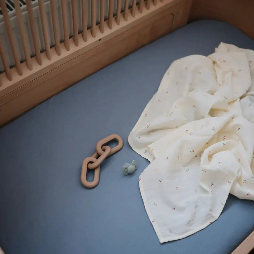 Mushie - Stretchy Crib Sheet - Tradewinds-Crib Sheets-Posh Baby