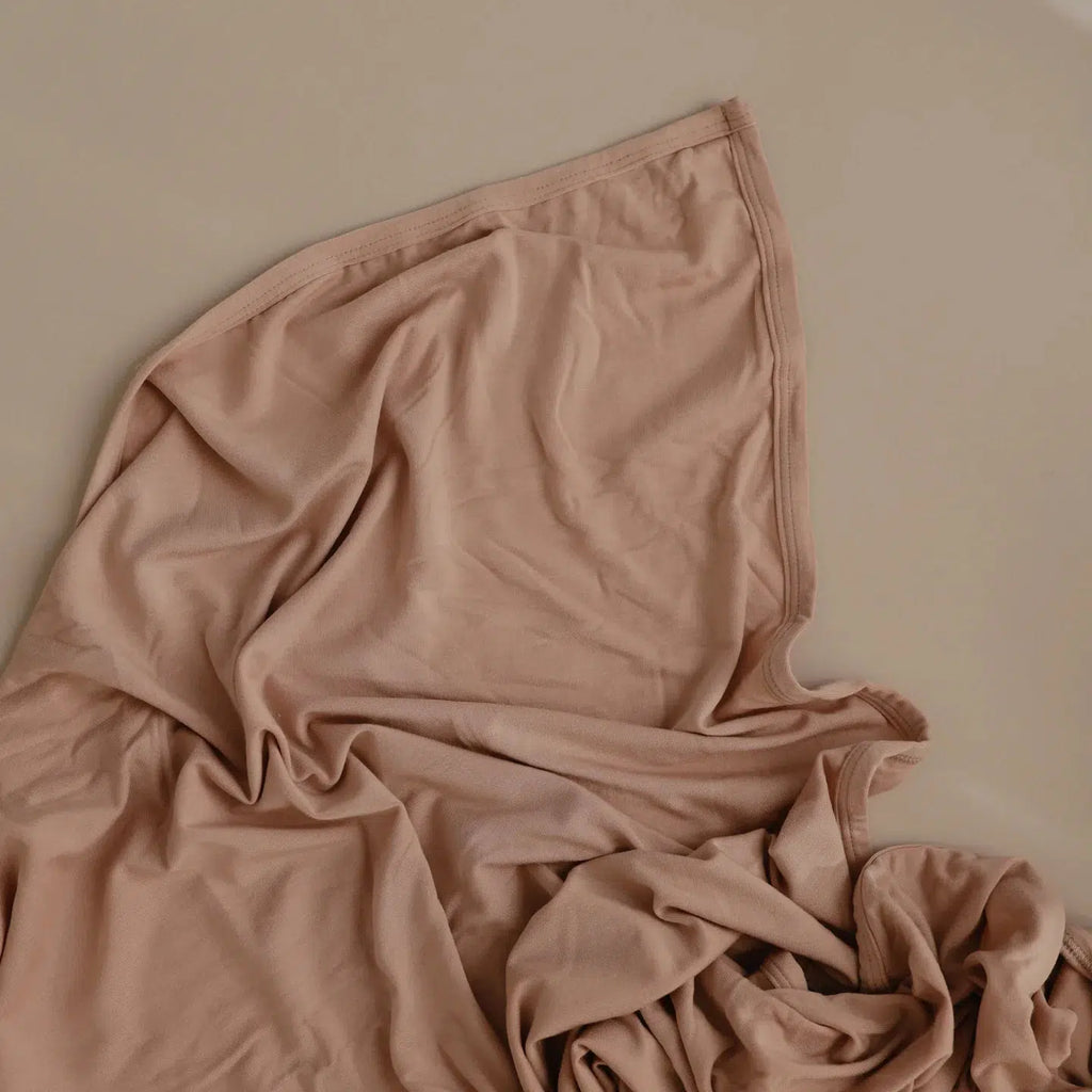 Mushie - Stretchy Swaddle Blanket - Blush-Swaddle Blankets-Posh Baby