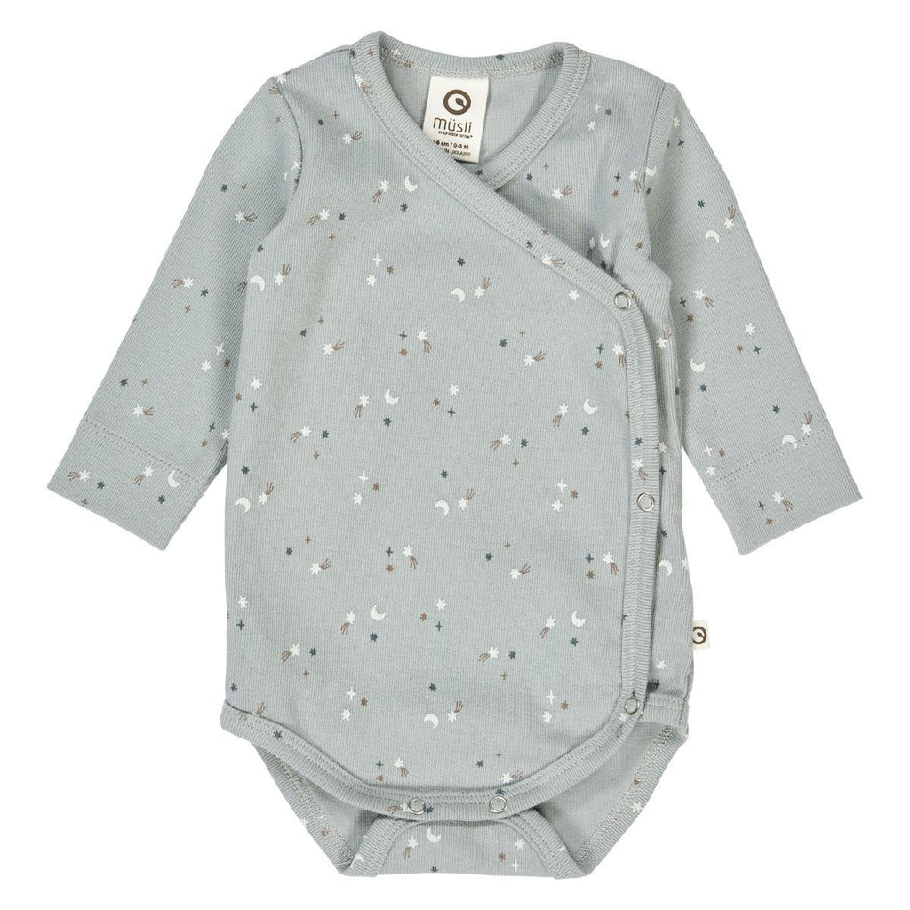 Musli - Organic Kimono Bodysuit - Blue Night Sky-Onesies-Preemie-Posh Baby