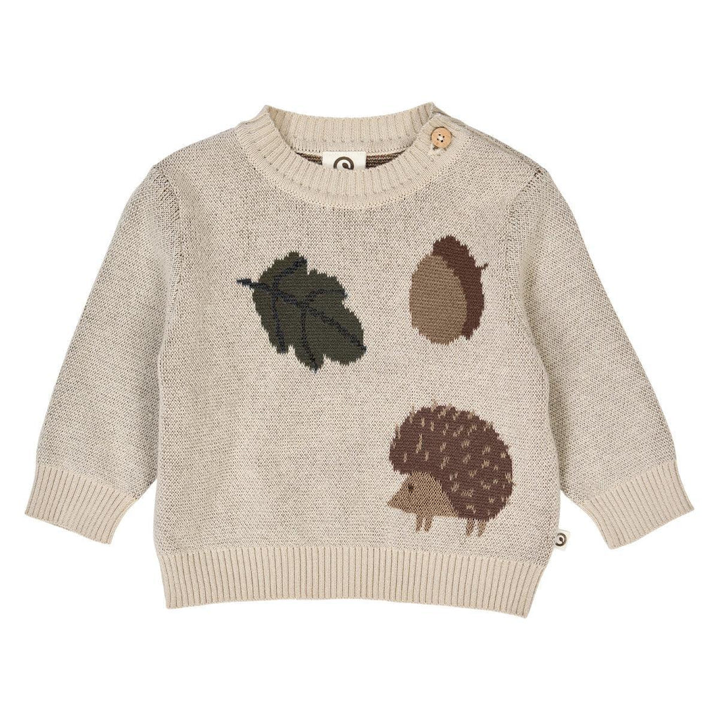Musli - Organic Knit Sweater - Acorn-Sweaters + Cardigans + Jackets-0-3M-Posh Baby