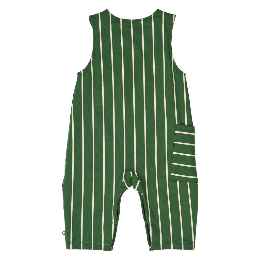 Musli - Organic Overalls - Green Pinstripe-Overalls-0-3M-Posh Baby