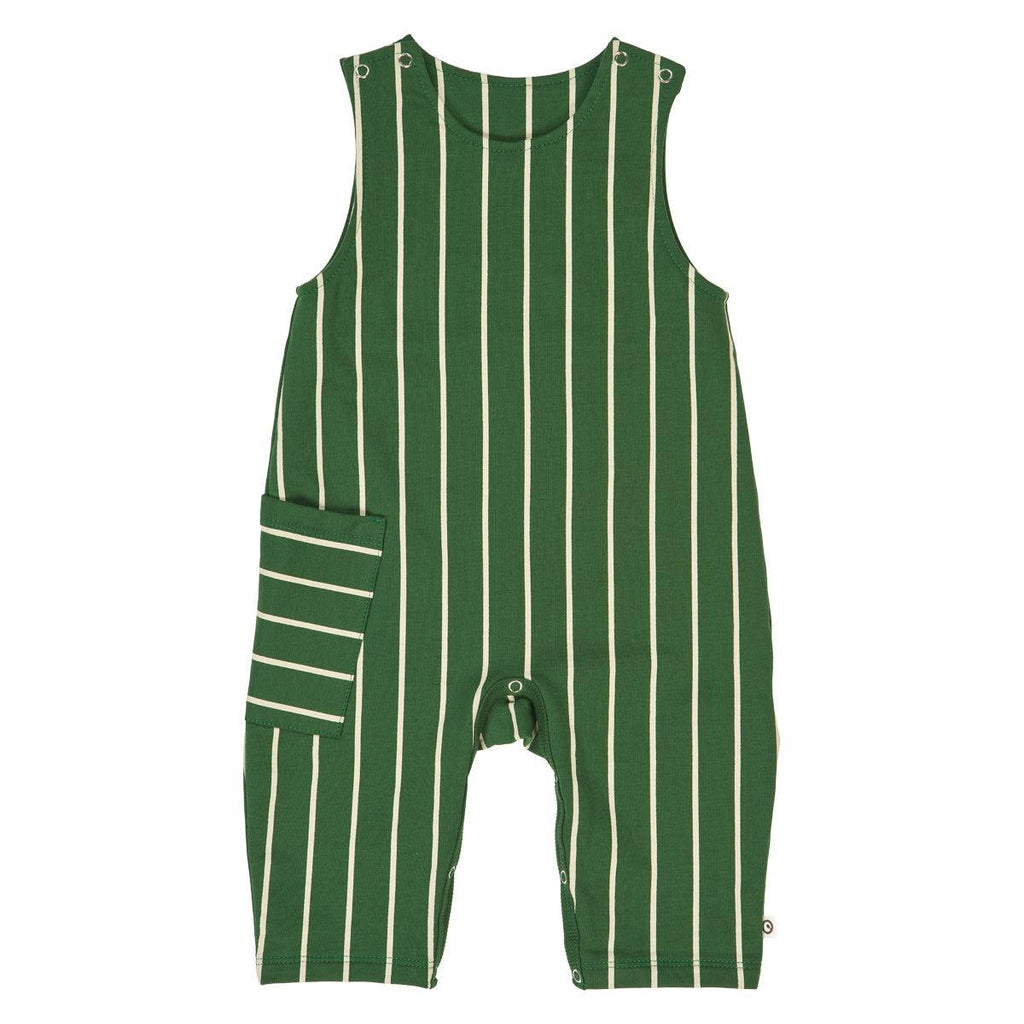 Musli - Organic Overalls - Green Pinstripe-Overalls-0-3M-Posh Baby